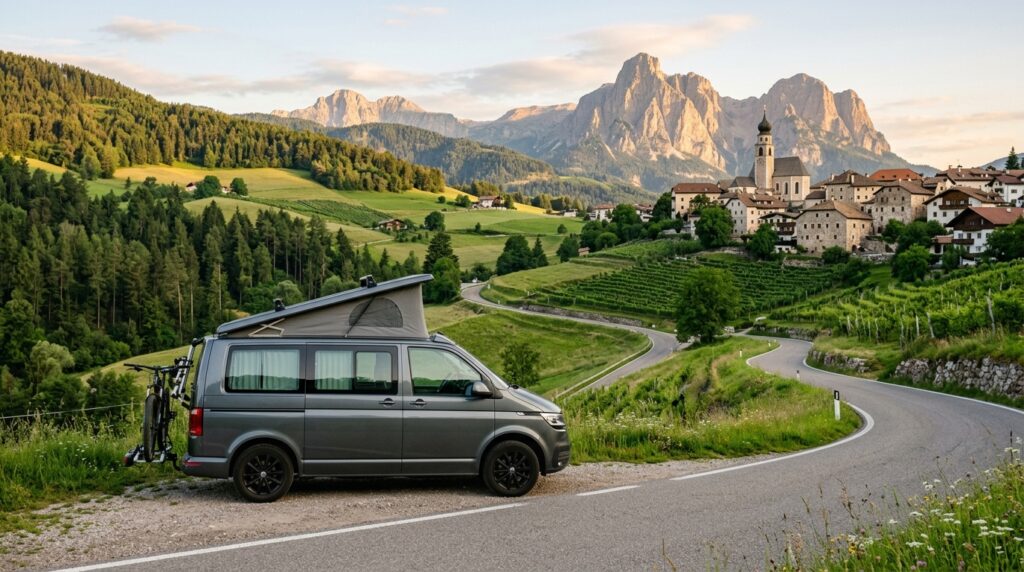 Furgone durante un viaggio nel Nord-Est italiano